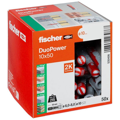 Kaištis Fischer DuoPower, 50 mm x 10 mm, 50 vnt.