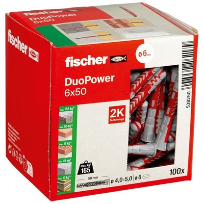 Kołek Fischer DuoPower, 50 mm x 6 mm, 100 szt.