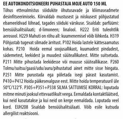 Automobilio kondicionierių valiklis Moje Auto, 150 ml