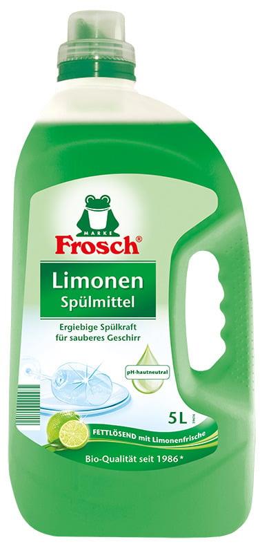 Indų plovimo priemonė FROSCH, citrinos kvapo,  5000 ml