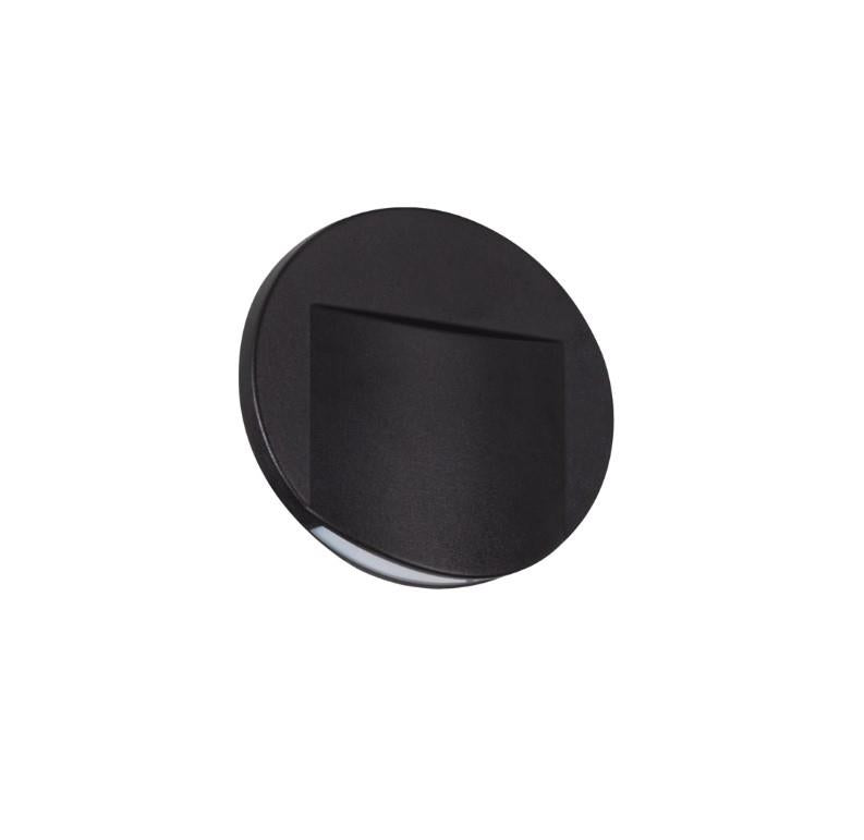 Oprawa schodowa, wpuszczana, LED 0,8W 4K 15lm D7,5 czarna