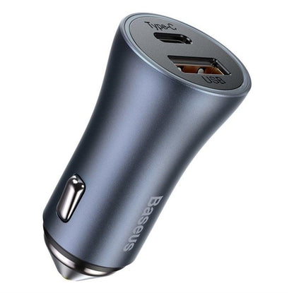 ŁADOWARKA SAMOCHODOWA USB + USB-C 40W SZARA