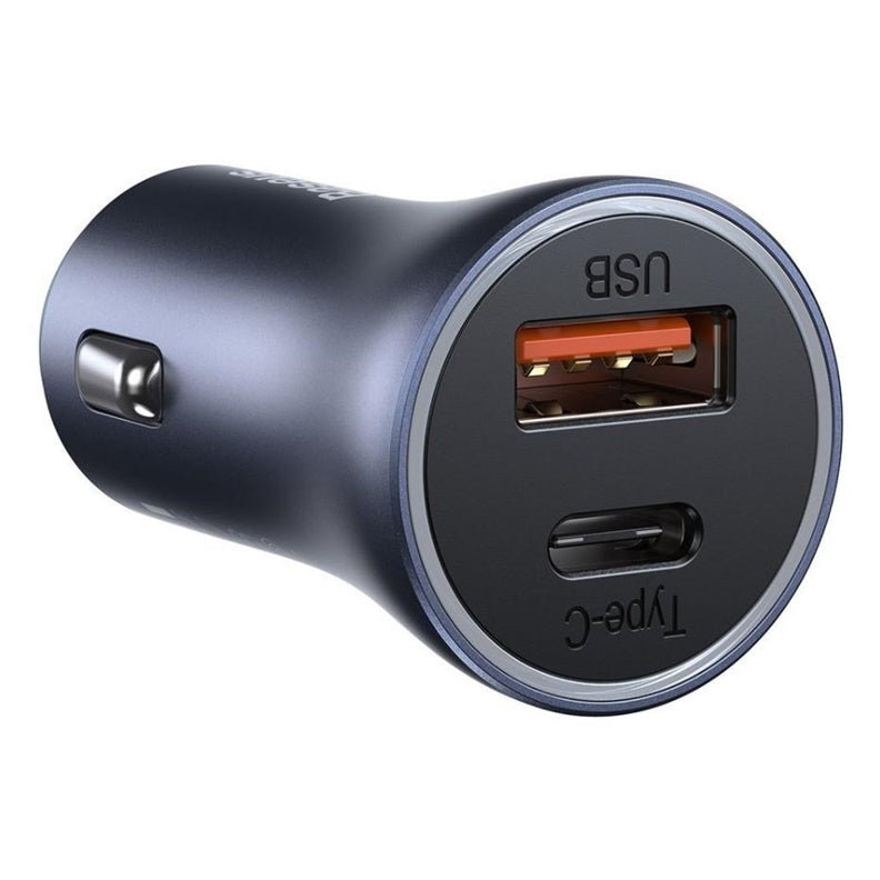 ŁADOWARKA SAMOCHODOWA USB + USB-C 40W SZARA