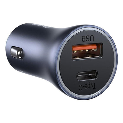 ŁADOWARKA SAMOCHODOWA USB + USB-C 40W SZARA