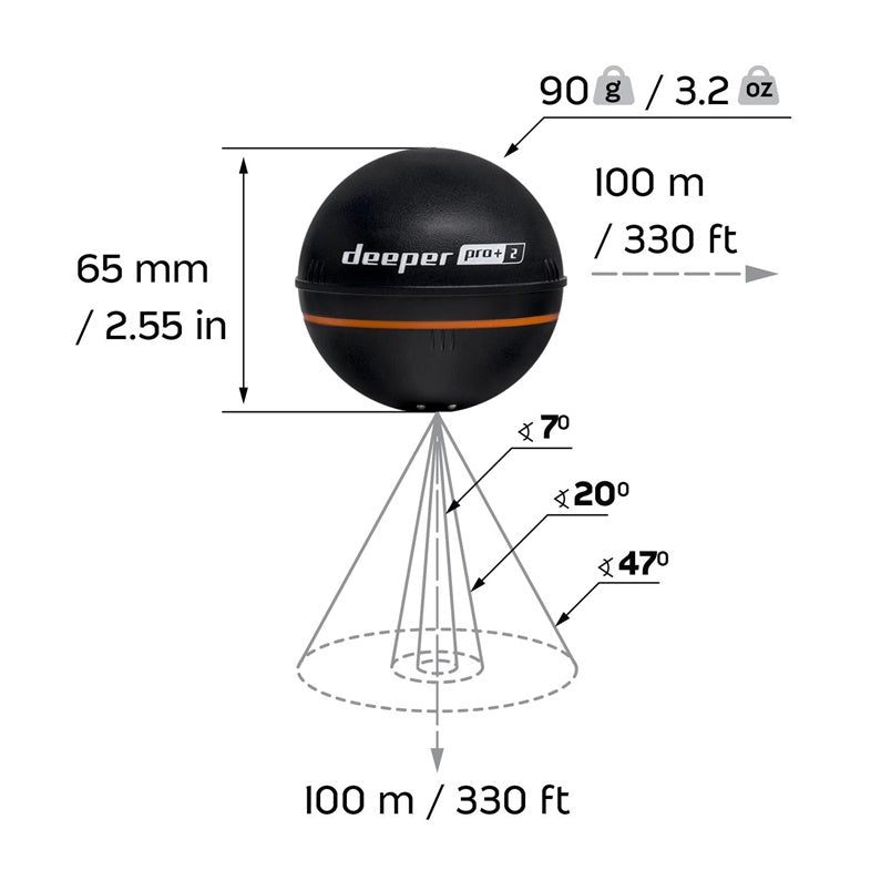 Czujnik do wyszukiwania ryb Deeper PRO+ 2