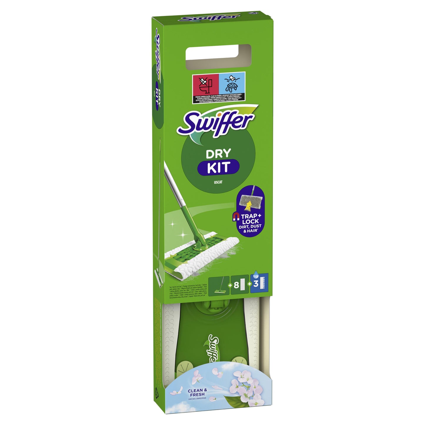 Swiffer Sweeper Kit, Sausas 8 vnt + Šlapias 3 vnt