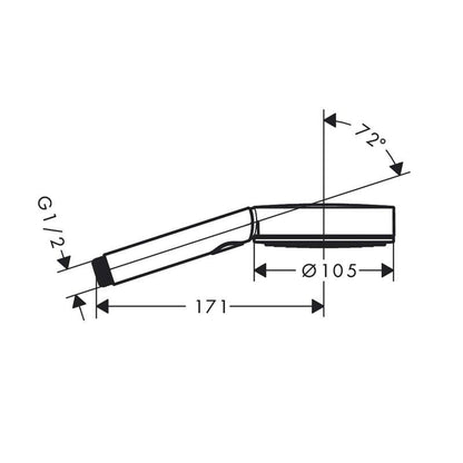 Główka prysznicowa Hansgrohe Pulsify S 105, czarny mat, Ø105 mm
