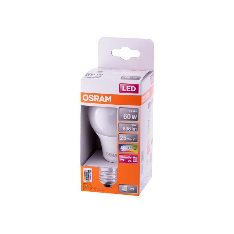 Żarówka LED Osram z pilotem, A60, E27, 9,4W, 806lm, 2700K
