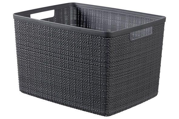 Daiktadėžė CURVER JUTE, 20 l, pilka, 36×28×23 cm