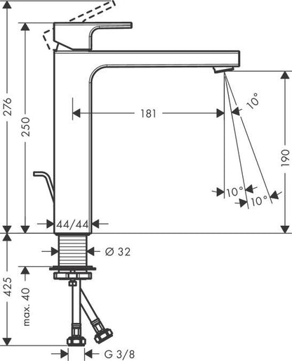 Bateria umywalkowa Hansgrohe Vernis Shape 71562670, czarna