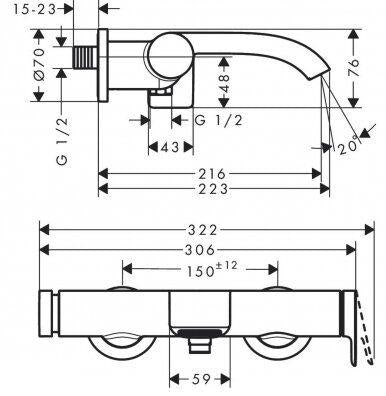 Bateria umywalkowa Hansgrohe Vivenis 75420670, czarna
