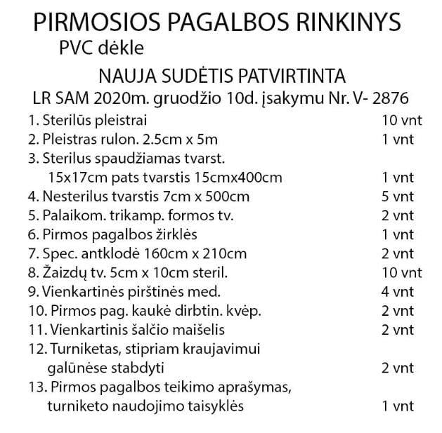 Pirmosios pagalbos rinkinys LT M (nauja sudėtis)