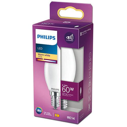 Lemputė Philips LED, B35, E14, 6.5 W, 806 lm, 2700 K