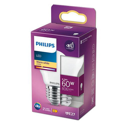Żarówka Philips LED, P45, E27, 6,5 W, 806 lm, 2700 K