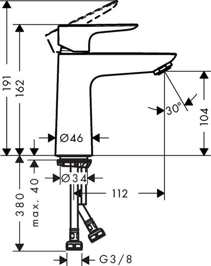 Praustuvo maišytuvas Hansgrohe Talis E 110 71710140, bronzos