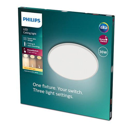 Lampa Philips Superslim, 36W, 2700°K, biała