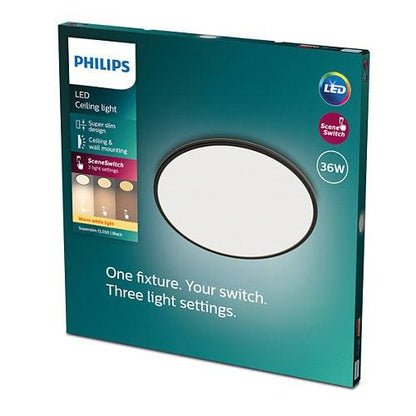 Lampa Philips Superslim, 36W, 2700°K, czarna