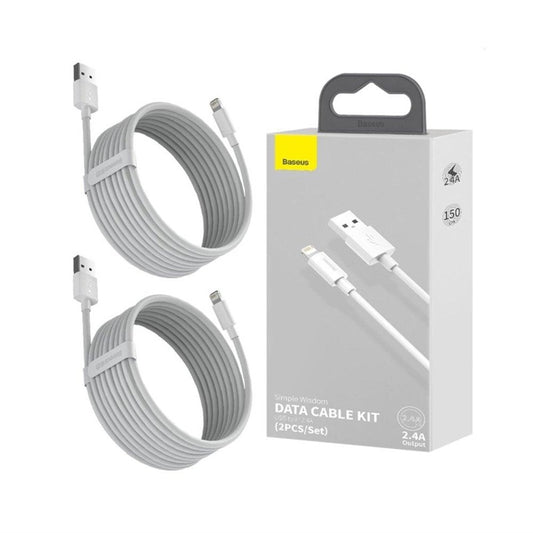 Adapter BASEUS USB Type A M, Lightning M, 1.5m, biały