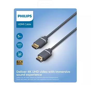 Kabel PHILIPS HDMI M, HDMI M, 5m, szary SWV5650G/00