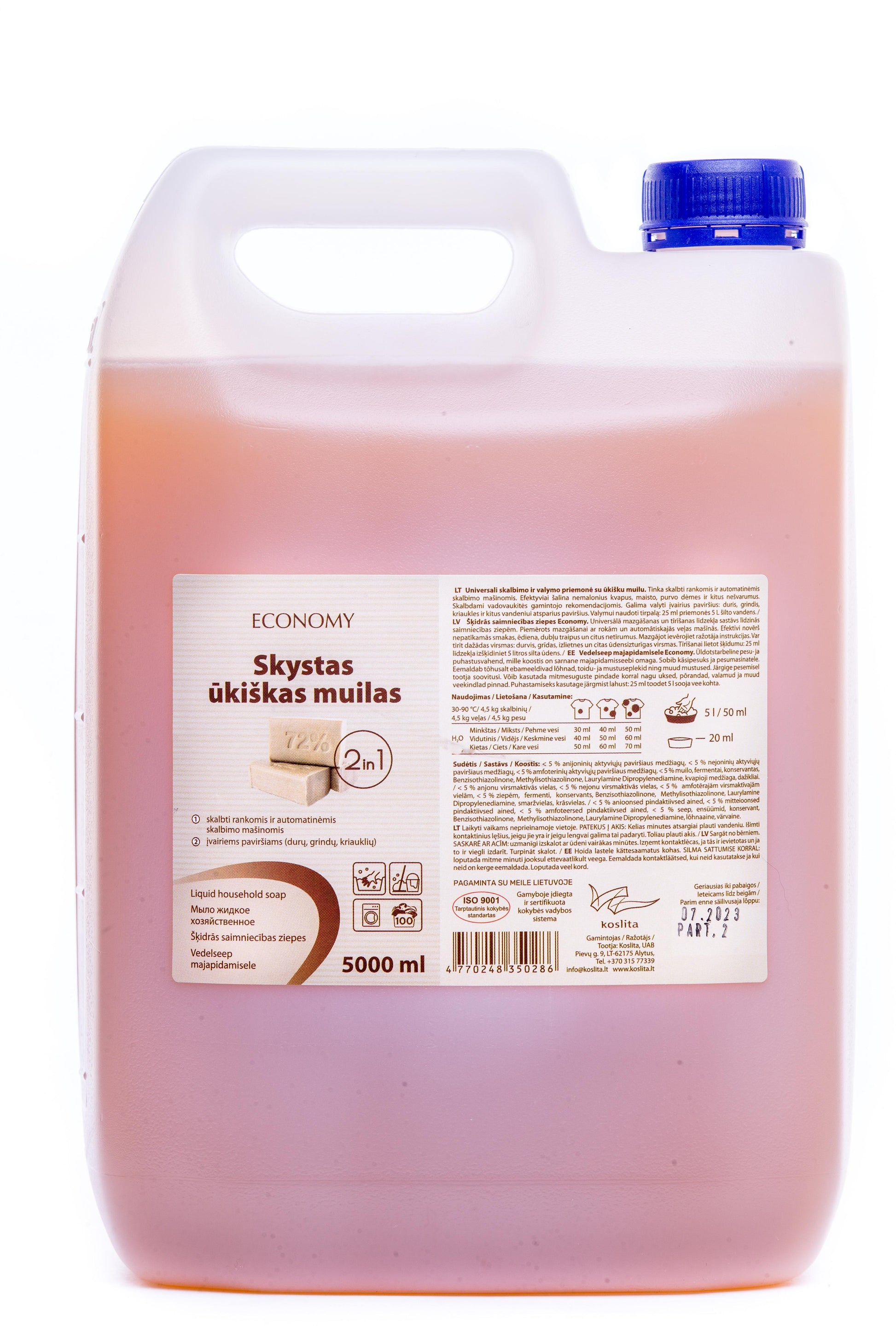 Skystas ūkiškas muilas Economy, 5L
