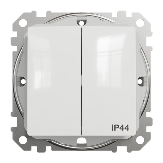 Łącznik SCHNEIDER SEDNA DESIGN, 2-klawiszowy, IP44, biały