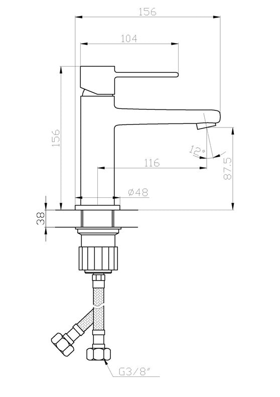 Bateria umywalkowa Invena Invena, czarna/chromowana