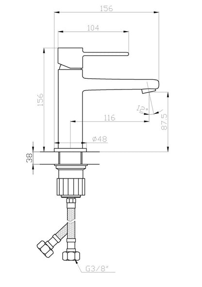 Bateria umywalkowa Invena Invena, czarna/chromowana