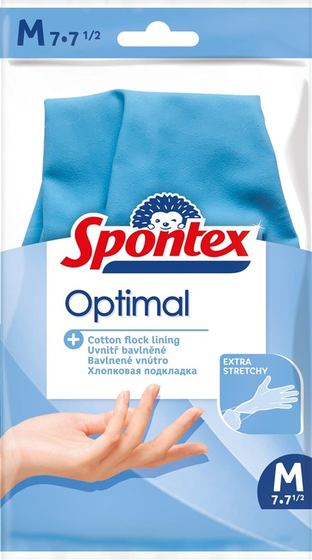 Rękawiczki lateksowe Spontex Optimal, M, niebieskie, 1 para