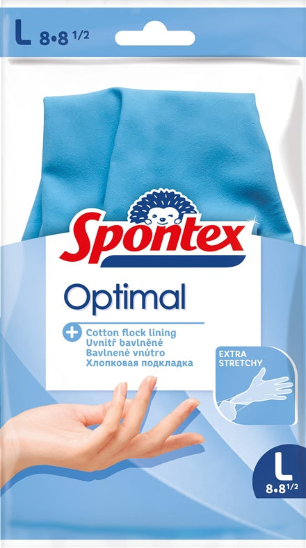 Rękawiczki lateksowe Spontex Optimal, L, 1 para