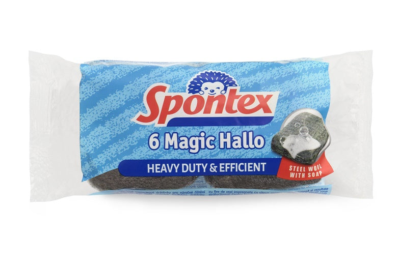 Metaliniai šveistukai su muilu Spontex Hallo, 6 vnt.