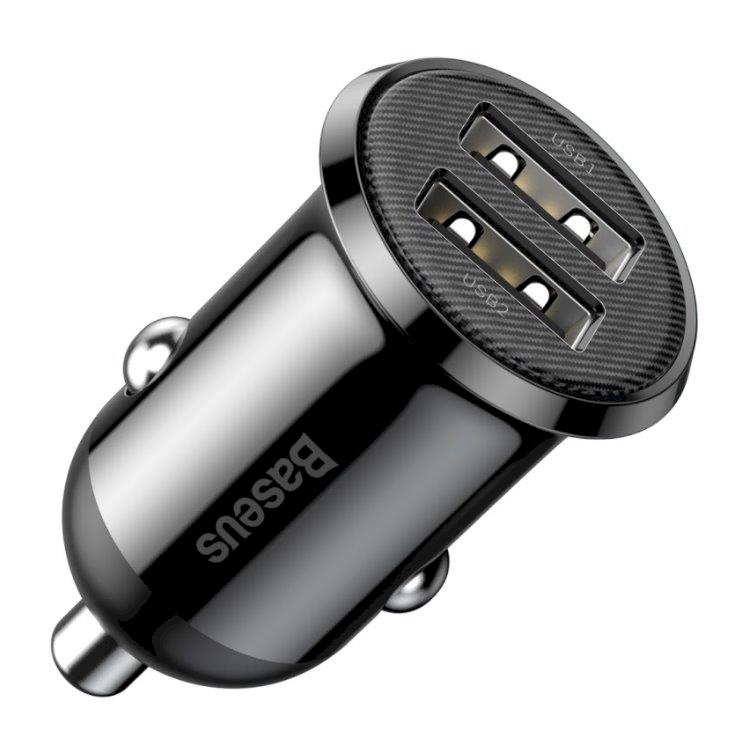 Įkroviklis Baseus Grain Pro CCALLP-01, 2 x USB, juoda