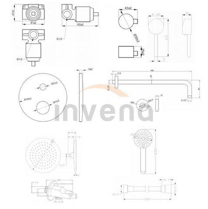 Podtynkowy zestaw natryskowy Invena Dafni BS-88-014-A