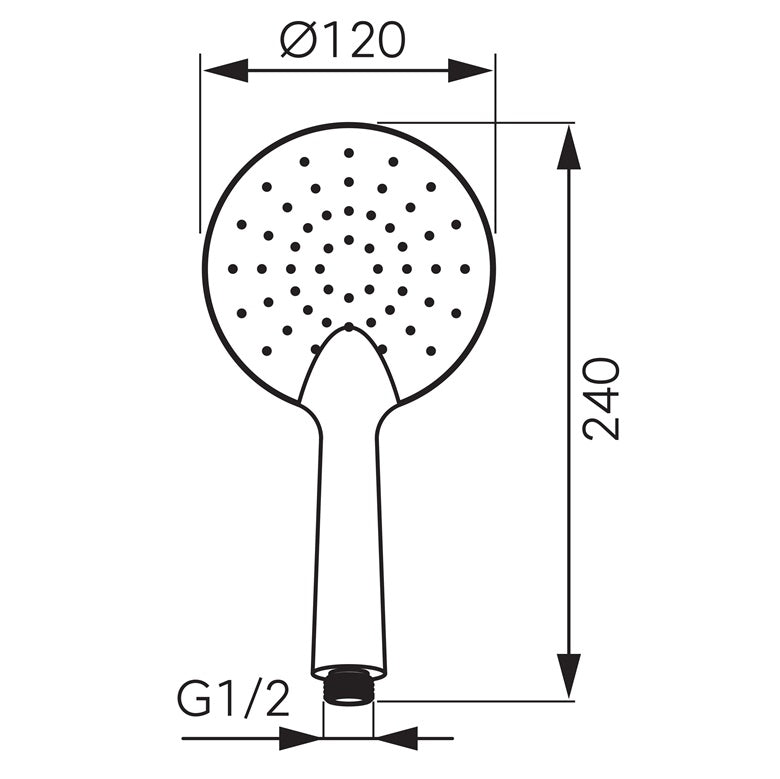 Głowica prysznicowa Ferro Phila S175BL, czarna, 120 mm