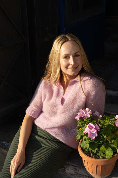 Melody Mohair Poloshirt Rosa