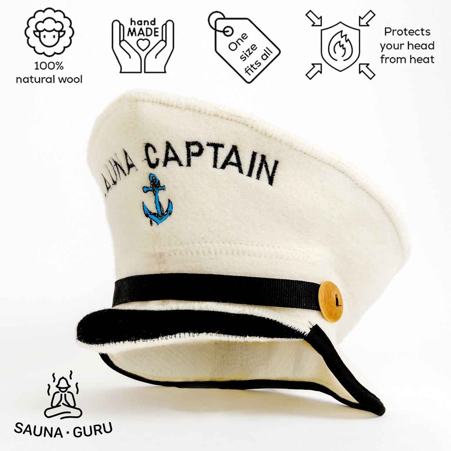 Sauna Hat ‘Sauna Captain’ 100% Wool
