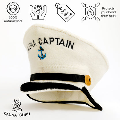 Sauna Hat ‘Sauna Captain’ 100% Wool