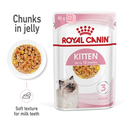 Влажный корм для котят KITTEN Chunks in Jelly - 12 x 85 г