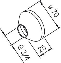 Mimośrodowe osłonki Oras 203504/2, V 3/4'', 2 szt.