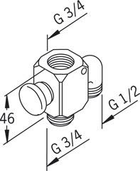 Przełącznik natrysku Oras 200100, I 1/2'', I 3/4'', V 3/4''