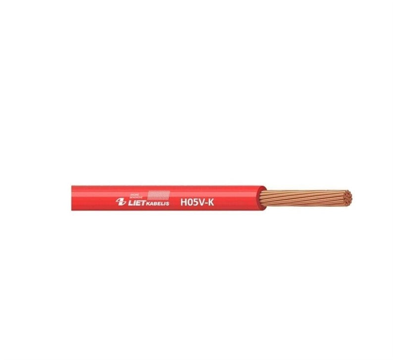 Przewód Lietkabelis H05V-K, 1 x 1 mm², czerwony