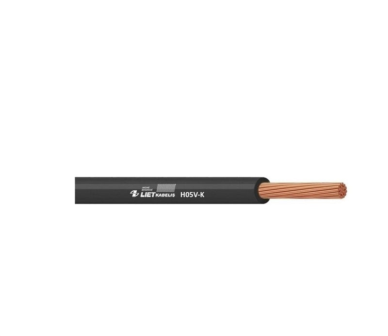 Laidas Lietkabelis H05V-K, 1 x 0,75 mm², juodas