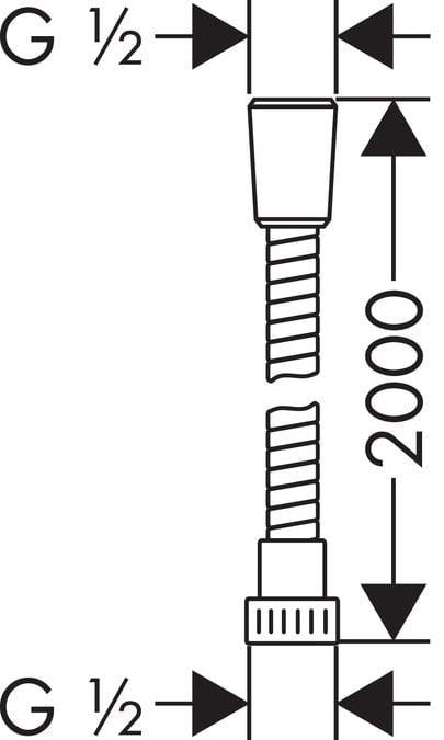 Dušo žarna Hansgrohe Metaflex 28264, 200 cm, 1/2''