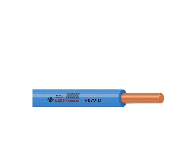 Przewody Lietkabelis H07V-U, 1 x 6 mm², niebieskie