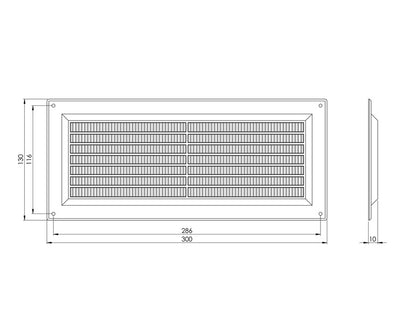 Ventiliacijos grotelės EUROPLAST VR1330, 130 x 300 mm