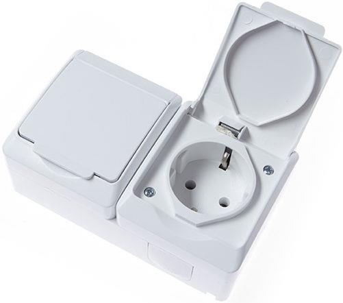 Dvivietis kištukinis lizdas  ELEKTRO-PLAST HERMES, IP44
