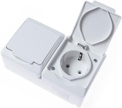 Dvivietis kištukinis lizdas  ELEKTRO-PLAST HERMES, IP44