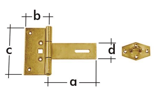 Durų skląstis Domax 613201/871101, geltona, 150 mm x 100 mm