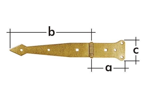 Zawias do bram Domax 612301/816301, 30 cm, 0.2 cm, złoty
