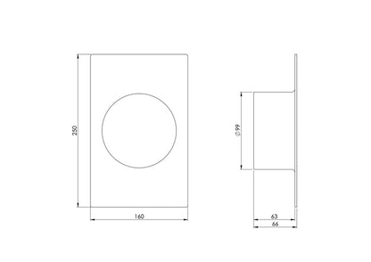 Ventiliacijos tarpmovė EUROPLAST VA100, 160 x 250 mm, D100