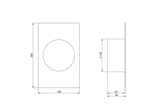 Ventiliacijos tarpmovė EUROPLAST VA150, 160 x 250 mm, D150